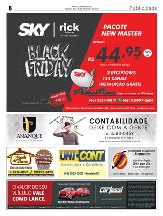 8 PublicidadeJornal Correio do Sul
Segunda-feira, 26 de Novembro de 2018
 