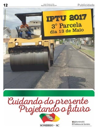12 PublicidadeJornal Correio do Sul
Terça-Feira, 25 de Abril de 2017
 