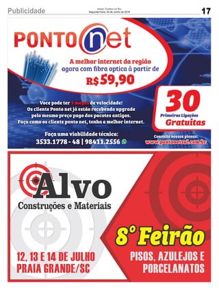 17Publicidade Jornal Correio do Sul
Segunda-Feira, 25 de Junho de 2018
 