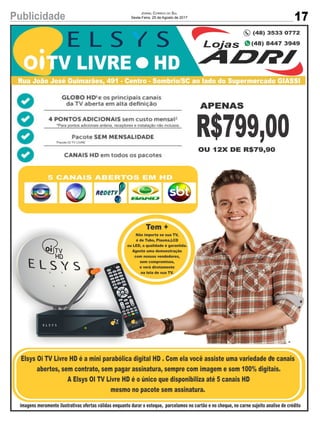 17Publicidade Jornal Correio do Sul
Sexta-Feira, 25 de Agosto de 2017
 