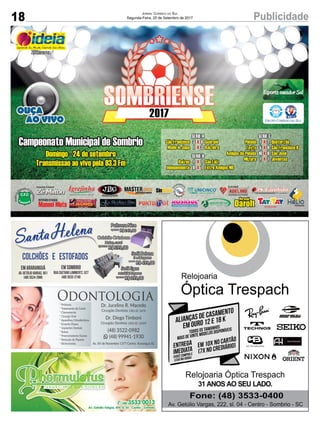 18 PublicidadeJornal Correio do Sul
Segunda-Feira, 25 de Setembro de 2017
 