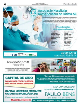 4 PublicidadeJornal Correio do Sul
Segunda-Feira, 25 de Setembro de 2017
 