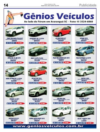 14 PublicidadeJornal Correio do Sul
Sexta-Feira, 26 de Janeiro de 2018
 