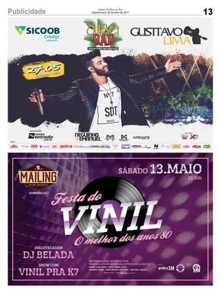 13Publicidade Jornal Correio do Sul
Quarta-Feira, 26 de Abril de 2017
 