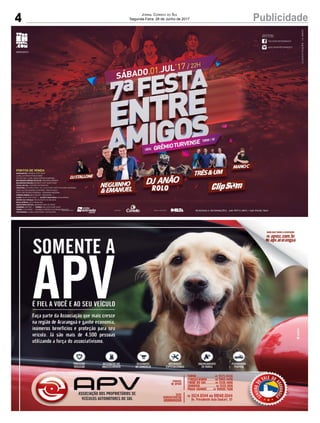 4 PublicidadeJornal Correio do Sul
Segunda-Feira, 26 de Junho de 2017
 