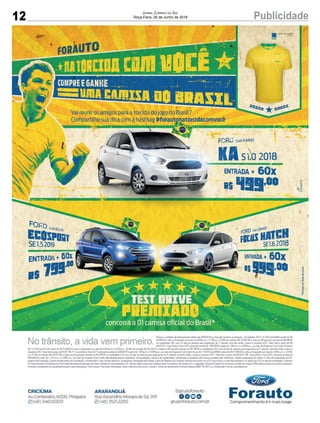 12 PublicidadeJornal Correio do Sul
Terça-Feira, 26 de Junho de 2018
 