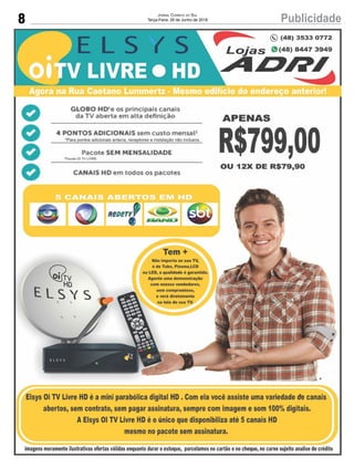 8 PublicidadeJornal Correio do Sul
Terça-Feira, 26 de Junho de 2018
 
