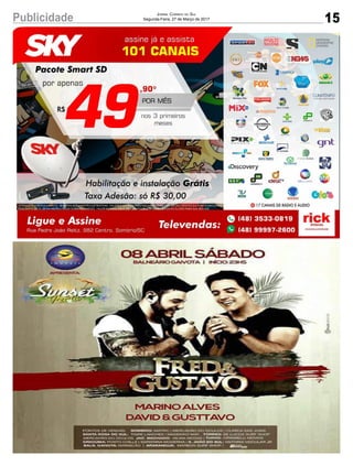 15Publicidade Jornal Correio do Sul
Segunda-Feira, 27 de Março de 2017
 