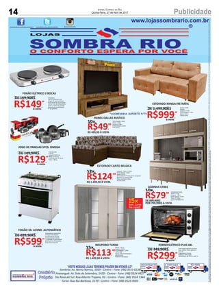 14 PublicidadeJornal Correio do Sul
Quinta-Feira, 27 de Abril de 2017
 