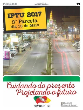 19Publicidade Jornal Correio do Sul
Quinta-Feira, 27 de Abril de 2017
 