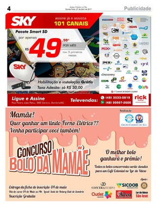4 PublicidadeJornal Correio do Sul
Quinta-Feira, 27 de Abril de 2017
 