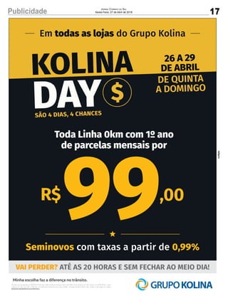 17Publicidade Jornal Correio do Sul
Sexta-Feira, 27 de Abril de 2018
 