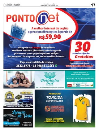 17Publicidade Jornal Correio do Sul
Quarta-Feira, 27 de Junho de 2018
 