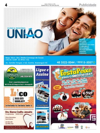 4 PublicidadeJornal Correio do Sul
Quarta-Feira, 27 de Junho de 2018
 