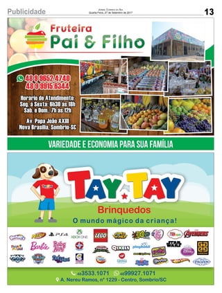 13Publicidade Jornal Correio do Sul
Quarta-Feira, 27 de Setembro de 2017
 