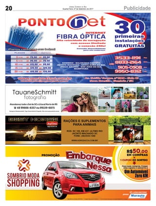 20 PublicidadeJornal Correio do Sul
Quarta-Feira, 27 de Setembro de 2017
 