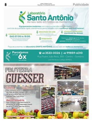 8 PublicidadeJornal Correio do Sul
Terça-feira, 27 de Novembro de 2018
 