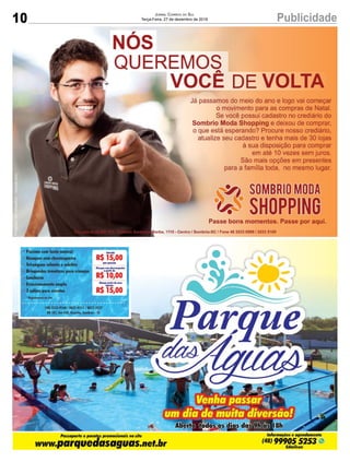 10 PublicidadeJornal Correio do Sul
Terça-Feira, 27 de dezembro de 2016
 