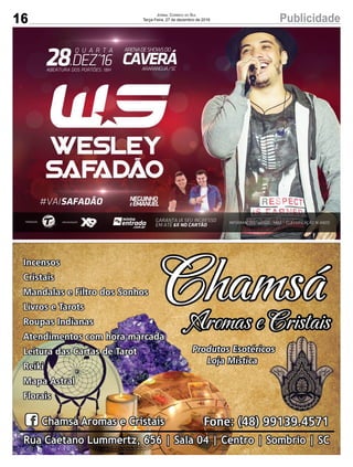 16 PublicidadeJornal Correio do Sul
Terça-Feira, 27 de dezembro de 2016
 