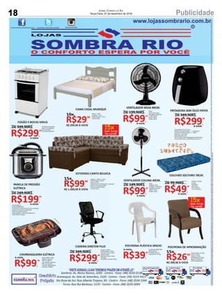 18 PublicidadeJornal Correio do Sul
Terça-Feira, 27 de dezembro de 2016
 
