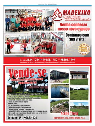 TERÇA-FEIRA, 27 DE DEZEMBRO DE 2016
 