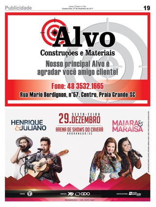 19Publicidade Jornal Correio do Sul
Quarta-Feira, 27 de Dezembro de 2017
 