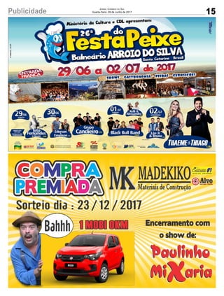 15Publicidade Jornal Correio do Sul
Quarta-Feira, 28 de Junho de 2017
 
