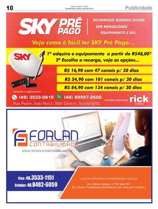 10 PublicidadeJornal Correio do Sul
Quinta-Feira, 28 de Junho de 2018
 