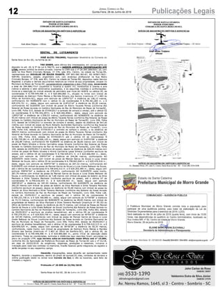 12 Publicações LegaisJornal Correio do Sul
Quinta-Feira, 28 de Junho de 2018
 