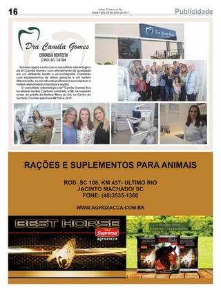16 PublicidadeJornal Correio do Sul
Sexta-Feira, 28 de Julho de 2017
 
