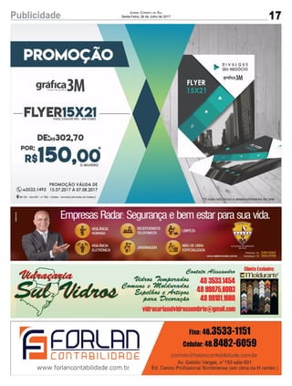 17Publicidade Jornal Correio do Sul
Sexta-Feira, 28 de Julho de 2017
 