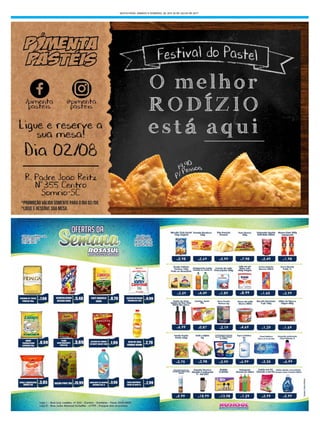 SEXTA-FEIRA, SÁBADO E DOMINGO, 28, 29 E 30 DE JULHO DE 2017
 