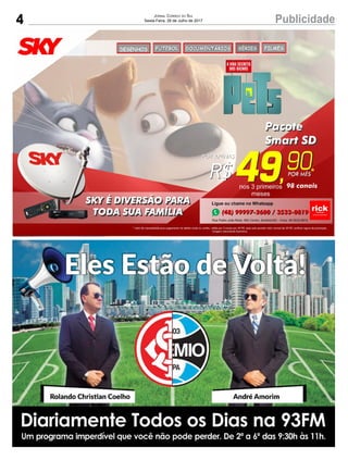 4 PublicidadeJornal Correio do Sul
Sexta-Feira, 28 de Julho de 2017
 