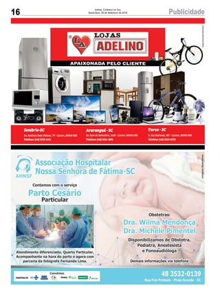 16 PublicidadeJornal Correio do Sul
Sexta-feira, 28 de Setembro de 2018
 