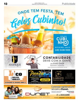 10 PublicidadeJornal Correio do Sul
Quarta-feira, 28 de Novembro de 2018
 