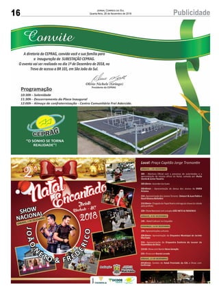 16 PublicidadeJornal Correio do Sul
Quarta-feira, 28 de Novembro de 2018
 
