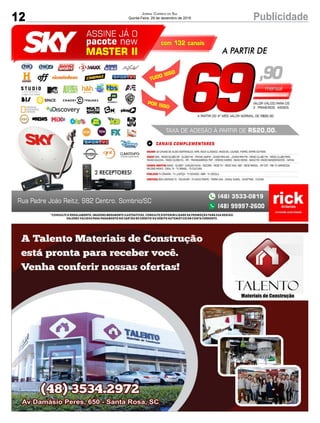 12 PublicidadeJornal Correio do Sul
Quinta-Feira, 29 de dezembro de 2016
 