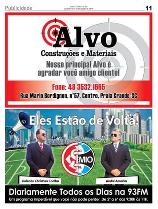 11Publicidade Jornal Correio do Sul
Quarta-Feira, 30 de Agosto de 2017
 