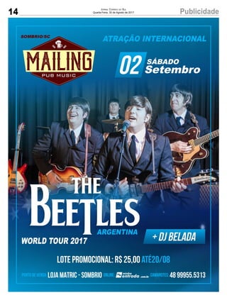 14 PublicidadeJornal Correio do Sul
Quarta-Feira, 30 de Agosto de 2017
 