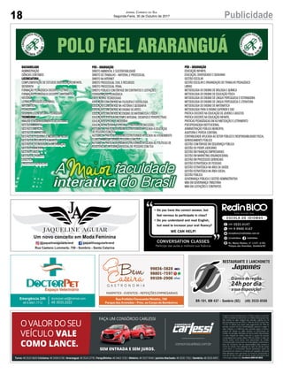 18 PublicidadeJornal Correio do Sul
Segunda-Feira, 30 de Outubro de 2017
14 PublicidadeJornal Correio do Sul
Sexta-Feira, 25 de Agosto de 2017
Av. Papa João XXIII, 438, Parque das Avenidas, Sombrio - SC
 