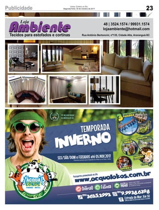 23Publicidade Jornal Correio do Sul
Segunda-Feira, 30 de Outubro de 2017
 