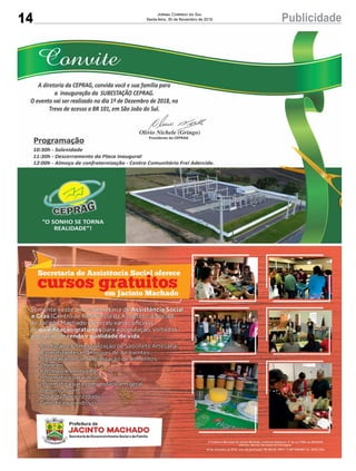 14 PublicidadeJornal Correio do Sul
Sexta-feira, 30 de Novembro de 2018
 