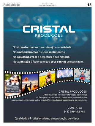15Publicidade Jornal Correio do Sul
Sexta-Feira, 31 de Março de 2017
 