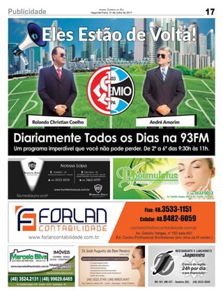 17Publicidade Jornal Correio do Sul
Segunda-Feira, 31 de Julho de 2017
 