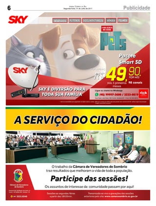 6 PublicidadeJornal Correio do Sul
Segunda-Feira, 31 de Julho de 2017
 