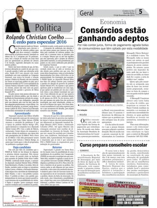 Política
Rolando Christian Coelho
Geral 5Correio do Sul
Quinta-feira,
19 de fevereiro de 2015
C
omissãoespecialcriadanaCâmara
dos Deputados para discutir o
projeto de reforma política para
o país deve começar a trabalhar
efetivamentenapróximasemana.Instaladano
último dia 10, e composta por 34 parlamen-
tares, terá a função de montar um texto final
para ser apresentado no plenário da Câmara
e do Senado, sugerindo alterações em nosso
sistema político.
Parece não haver dúvidas de que, de fato,
teremos alterações já a partir do ano que vem.
A grande questão é saber que alterações serão
estas. Desde 2013 este assunto vem sendo
trabalhado com mais seriedade no Congresso
Nacional, mas nunca foi levado a votação
porque o Palácio do Planalto não tem interesse
em mexer no atual jogo político no país, que é
altamentebenéficoaoPT.Onovopresidenteda
Câmara Federal, Eduardo Cunha (PMDB/RJ),
no entanto, parece não estar nem um pouco
interessado em agradar o governo de Dilma
Rousseff (PT).
Há pelo menos vinte pontos relevantes na
proposta de reforma política, que vão desde a
proibiçãodofinanciamentoprivadodecampa-
nha, até o fim do voto obrigatório, passando
pelo voto distrital, pelo voto em lista, pelo fim
dascoligaçõesproporcionais,eaípordiante.Um
dositensdaproposta,noentanto,atingedireta-
menteopleitode2016.Trata-sedajádiscutida
erediscutidanecessidadedeunificarmostodos
É cedo para especular 2016
aseleiçõesnopaís,acadaquatrooucincoanos.
A proposta de unificação das eleições é
um dos tantos pontos que carecem ser discu-
tidos pela comissão da reforma política. Ela
ainda não é consenso entre os partidos para
ir a votação. Mesmo que vá, isto não significa
que será aprovada, pois o projeto de reforma
podesofreremendas,ouvetospresidencial,que
podem ou não serem ratificados pelo plenário
do Congresso Nacional.
Sendo assim, o que se sabe é que na
verdade ainda não se sabe se teremos ou
não eleição para prefeito ano que vem. Por
conta desta insegurança, todas as articulações
desencadeadas com vistas a 2016 têm o ar da
prematuridade. Em Araranguá, por exemplo,
o PMDB ligado ao deputado Manoel Mota
tem feito um esforço enorme para conduzir
o partido em direção do governo do prefeito
Sandro Maciel (PT). De repente o que parece
oportuno pode se transformar em uma saga,
já que apoiar um prefeito por um ano e meio
com vistas a uma eleição municipal ano que
vem é bem diferente do que ter que apoiá-lo
por três anos e meio, caso a próxima eleição
se dê apenas em 2018. Na via inversa, parti-
dos que pensam em pular fora dos governos
municipais que estão afundando, podem se
dar mal se fizerem isto agora. Por conta disto,
omaisaconselháveléquetodosesperempara
ver o que acontecerá em Brasília, para depois
tomarem suas decisões.
Tá difícil
Discurso de que foi o único parlamen-
tar eleito pela base do governo nas regiões
da Amrec e Amesc não está oportunizando
um diferencial ao deputado estadual Ro-
drigo Minotto (PDT) frente a Raimundo
Colombo (PSD). Até agora Minotto não
conseguiu encaixar nem auxiliar de al-
moxarifado no Governo do Estado. Pior
que isto: sequer foi recebido por Colombo
para uma audiência. Reclamação neste
sentido, aliás, é generalizada. Por enquanto
a impressão que se tem é que somente
PSD e PMDB foram os responsáveis para
reeleição do governador.
Retorno
Especulação é grande em Santa Rosa
do Sul dando conta da possibilidade de uma
candidatura da ex-prefeita Geci Casagrande
(PMDB)aoexecutivomunicipalanoquevem.
Alémdela,tambémécogitadoonomedoex-
-vice-prefeitoGeovanoCândido(PMDB),que
disputouaprefeituraem2012.Pesaafavorde
Geci o histórico de pé quente na política. Ela
venceu todas as seis disputas em que esteve
envolvida,enãocontacomnenhumaderrota.
A desfavor pesa o fato de Geovano nutrir for-
tes expectativas de ser novamente candidato
a prefeito, dentro da linha da renovação. De
todo modo, não é descartada a possibilidade
que a dupla faça uma nova dobradinha para
enfrentar o prefeito Nelson Cardoso de Oli-
veira (PSD) ano que vem.
Da redação
Consórcios estão
ganhando adeptos
Economia
> REGIÃO
Opúblico consumi-
dor está cada vez
mais fugindo das formas de
pagamento que contenham
juros. De acordo com dados
da Associação Brasileira de
Administradoras de Consór-
cios,aprocuraporconsórcios,
Por não conter juros, forma de pagamento agrada bolso
de consumidores que têm optado por esta modalidade
³Consórcio tem se mostrado atraente aos clientes
Aproveitando
Deputado estadual José Milton Scheffer
(PP) tem aparecido mais que de costume por
Criciúma desde que Clésio Salvaro (PSDB)
retomou o comando da prefeitura. É que
à época do prefeito Márcio Búrigo (PP),
quem dominava o campinho era o deputado
Valmir Comin (PP). Com a saída de Márcio,
emburrado, Comin deixou de comparecer a
eventos oficiais da prefeitura, que agora têm
sido prestigiados por Zé Milton. Pesa a favor
de Zé Milton o fato dele permanecer neutro
na briga entre Salvaro e Márcio Búrigo, ao
pontoqueCominqueravoltadoprogressista
na prefeitura a qualquer custo.
Haja candidato
Não será por falta de candidato que o
PMDB de Timbé do Sul deixará de disputar
a próxima eleição municipal. Pelo menos
cinco nomes do partido estão na berlinda
para sucessão do prefeito Eclair Alves Coelho
(PMDB). Lembrado desde sempre, o assessor
do deputado estadual Manoel Mota (PMDB)
PauloBernhardt,oPaulão,éumdeles.Alémde
Paulão, também estão na briga os vereadores
GelsonCorrea,oPolenta,eFernandoManente.
AlistaseguecomosecretáriodeAdministração
Elder Pessete, e com o vice-prefeito Luciano
Moro. O prefeito já disse a seu partido que,
independentedonomequetentarásucedê-lo,
oqueinteressasãoaspossibilidadesdevitória.
A lógica é simples: quem conseguir reunir
maiorescondiçõesseráocandidatodopartido.
noBrasil,vemcrescendonos
últimos anos. O aumento é
decorrente da diferença de
valores que os produtos que
não carregam taxa de juros
apresentam.
Umdosmitosdoconsór-
cio é que a pessoa demora
anosparaadquiriroproduto
desejado.Masdeacordocom
o gerente comercial da Ad-
ministradora de Consórcios
Menegalli, Otávio Bertonci-
ni, a realidade é outra. "Na
Menegalli, todos os meses
ocorre um sorteio, no qual
osparticipantestêmgrandes
chances de serem contem-
plados. No entanto, quem
prefere não depender da
sorte, pode dar um lance e,
comoemumleilão,seolance
dado for o maior, a carta de
crédito é sua", explica.
Quem opta pelo consór-
cio não se arrepende, pois
além de fazer um investi-
mento programado, econo-
miza na hora da compra e
temumganhorealdocapital
investido.
A Menegalli Consórcios
oferece uma vasta linha
de cartas de crédito, que
respeitam as normas do
Banco Central, auxiliam na
economia e se encaixam de
acordocomanecessidadedos
clientes, os quais ganham
benefícios ao investir em
automóveis, motocicletas e
imóveis.
Paramaisinformações,
acesse o site www.consor-
ciomenegalli.com.br e faça
uma simulação ou ligue
para a central da Menegalli
Consórcios: (48) 3521-0566.
DIVERSÃOELAZERGARANTIDOS
QUARTA,SÁBADOEDOMINGO
BR101-KM413-ARARANGUÁ
> SOMBRIO
A Secretaria do De-
senvolvimento Regional
de Araranguá, por meio
do Setor de Apoio ao Es-
tudante da Gerência de
Educação, está organi-
zando a primeira turma
do curso de formação para
conselheiros escolares em
Sombrio.
Curso prepara conselheiro escolar
O curso terá a dura-
ção de aproximadamente
dois meses iniciando no
dia 2 de março, com três
encontros presenciais e
28h à distância (online).
A tutora do curso,
Marisete Damiani dos
Santos, explica que o
objetivo é estimular e
fortalecer a participação
dos conselheiros escolares
na gestão democrática
da escola, contribuindo
na construção de uma
educação de qualidade
para todos. O público
alvo são os conselheiros
escolares, funcionários,
estudantes, pais, comu-
nidade local e gestores
das escolas municipais,
estaduais e particulares
do município de Sombrio.
 