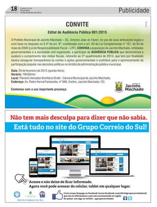 Publicidade18 Correio do Sul
Terça-feira,
24 de fevereiro de 2015
 