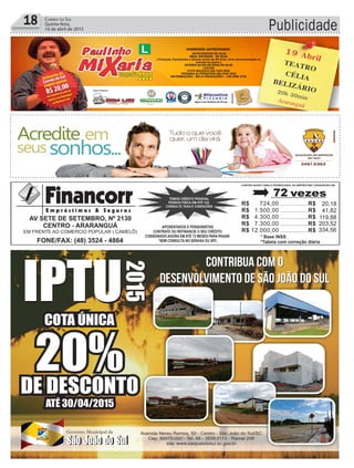 Publicidade18 Correio do Sul
Quinta-feira,
16 de abril de 2015
 