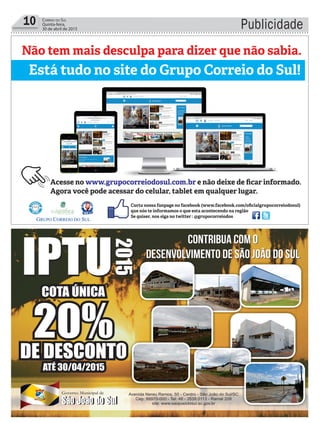 Publicidade10 Correio do Sul
Quinta-feira,
30 de abril de 2015
Formatura
 