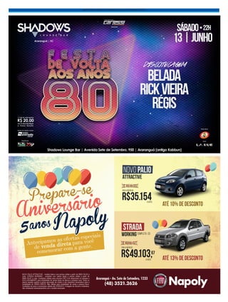 SEXTA-FEIRA, SÁBADO E DOMINGO, 29, 30 E 31 DE MAIO DE 2015
 